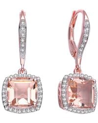 Genevive Jewelry - 14k Rose Gold Vermeil Cz Earrings - Lyst