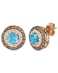 Le Vian - Tranquility 14K Rose 1.92 Ct. Tw. Diamond & Topaz Stud Earrings - Lyst