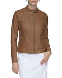 Andrew Marc - Marc New York Glenbrook Feather Leather Coat - Lyst