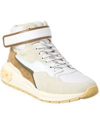 Ferragamo - Cosma Leather & Mesh High-Top Sneaker - Lyst