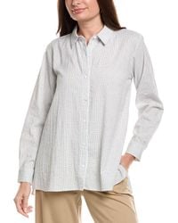Eileen Fisher - Classic Collar Silk Shirt - Lyst