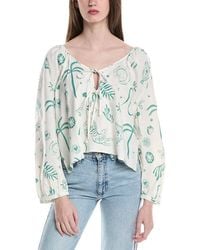 Electric and Rose - Meridian Tie Linen-Blend Top - Lyst