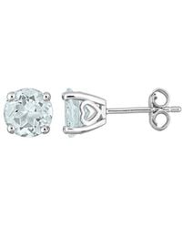 Rina Limor - Silver 2.30 Ct. Tw. Aquamarine Solitaire Studs - Lyst