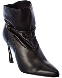 Jimmy Choo Cacia 85 Leather Bootie - Black