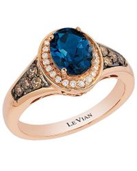 Le Vian 14k Rose Gold 1.79 Ct. Tw. Diamond & London Blue Topaz Ring