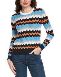 Hannah Rose - Zig Zag Pattern Cashmere-Blend Sweater - Lyst