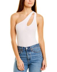 Monrow Cutout One-shoulder Bodysuit - White