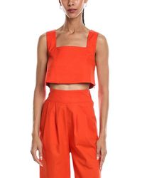REVERIEE - Linen-Blend Sleeveless Top - Lyst
