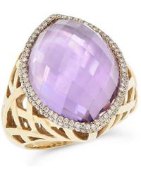 Monary 14k 17.88 Ct. Tw. Diamond & Pink Amethyst Ring
