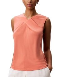 Calvin Klein - Crepe Jersey Top - Lyst