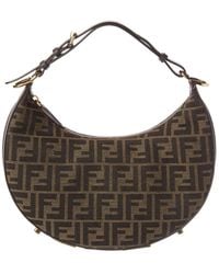 Fendi - Graphy Small Ff Jacquard & Leather Hobo Bag - Lyst