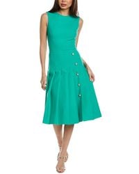Oscar de la Renta - Pleated Wool-Blend A-Line Dress - Lyst
