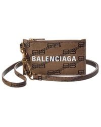 Balenciaga - Cash Coated Canvas Card Case On Keyring - Lyst