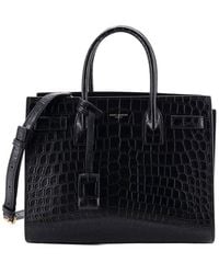 Saint Laurent - Croc-Embossed Leather Sac De Jour Nm Bag Baby (Authentic Pre-Loved) - Lyst