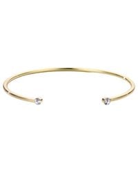 Adornia - 14K Plated Crystal Ends Open Cuff Bracelet - Lyst