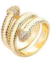 Adornia - 14K Plated Cz Coil Wrap Ring - Lyst