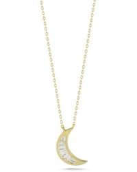Glaze Jewelry - 14K Over Cz Moon Necklace - Lyst