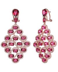 Genevive Jewelry - 14k Rose Gold Vermeil Cz Drop Earrings - Lyst