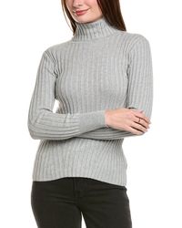 Hannah Rose - Rib Turtleneck Cashmere-Blend Sweater - Lyst