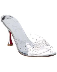 Christian Louboutin - Degramule Strass 85 Leather & Pvc Sandal - Lyst