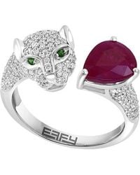 Effy Fine Jewelry - 14K 2.28 Ct. Tw. Diamond & Ruby, Tsavorite Ring - Lyst