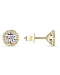 Diana M. Jewels - Fine Jewelry 14k 1.59 Ct. Tw. Diamond & White Topaz Halo Studs - Lyst