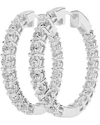 Lab Grown Diamonds - Lab-Grown Diamond Hoop Earrings - Lyst