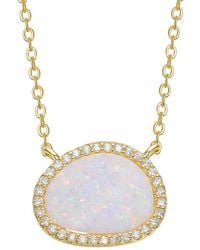 Rachel Glauber - 14K Plated Cz Opal Necklace - Lyst