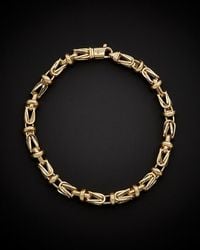 Italian Gold - 14k Fancy Square Byzantine Bracelet - Lyst