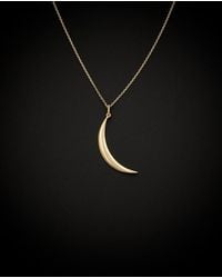 Italian Gold - 14K Crescent Moon Necklace - Lyst