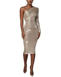 Vincent - One Shoulder Embellished Midi Dress - Lyst