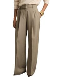 Reiss - Clara Wide Leg Wool Trouser - Lyst