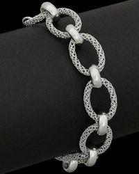 Italian Silver - Mesh Oval Adjustable Link Bracelet - Lyst