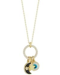 Sphera Milano - 14k Over Silver Cz Charm Necklace - Lyst
