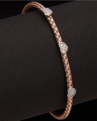 Meshmerise - 18k Over Silver 0.15 Ct. Tw. Diamond Bangle Bracelet - Lyst