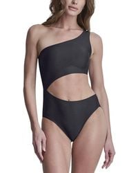 DKNY - One Shoulder Swimsuit With Cutout - Lyst