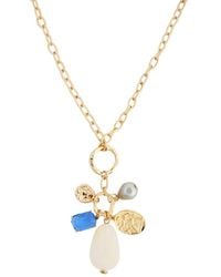 Saachi - 14K Long Stone Charm Necklace - Lyst