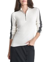 DKNY - 1/4-Zip Ribbed Sweater - Lyst