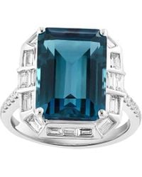 Effy Fine Jewelry - 14K 10.43 Ct. Tw. Diamond & London Topaz Ring - Lyst
