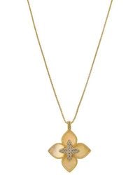 Juvell - Plated Lab-Grown Mother Of Pearl Cz Clover Necklace - Lyst