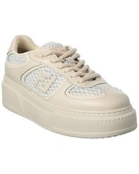 Fendi - Match Leather & Mesh Platform Sneaker - Lyst