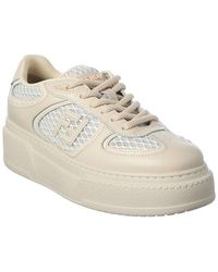 Fendi - Match Leather & Mesh Platform Sneaker - Lyst