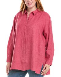 Eileen Fisher - Plus Classic Collar Linen Shirt - Lyst