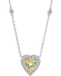 Savvy Cie - Cz Heart Pendant Necklace - Lyst