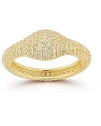 Sphera Milano - 14k Over Silver Cz Signet Ring - Lyst