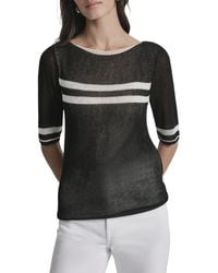 DKNY - Lightweight Striped Sweater - Lyst