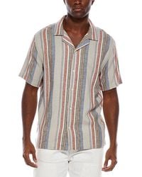 Truth - Camp Collar Linen-Blend Stripe Shirt - Lyst