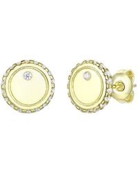 Rachel Glauber - 14k Plated Cz Button Studs - Lyst