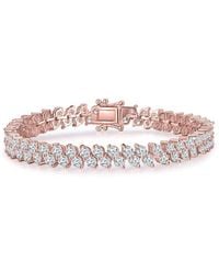 Rachel Glauber - 18k Rose Gold Vermeil Cz Tennis Bracelet - Lyst