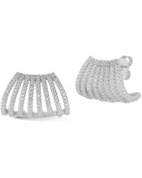 Chloe and Madison - Jewelry Cz Fancy Cage Earrings - Lyst